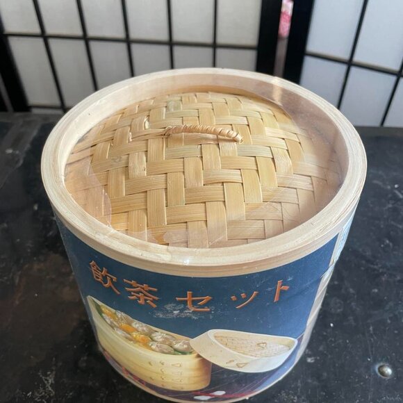 New Sealed 2 Tier 6 inch Bamboo Steamer Dim Sum Set - Picture 2 of 6